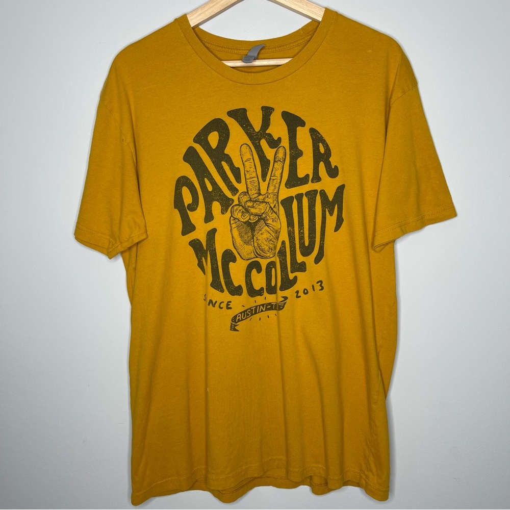 Gold yellow Parker Mccullom‎ short sleeved tee t shirt large